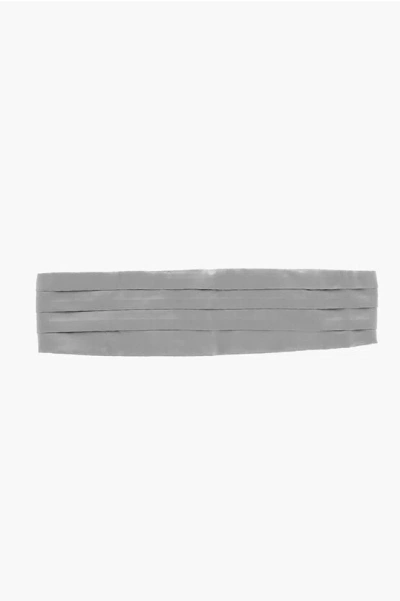 Corneliani Cc Collection Pleated Silk Cummerbund In Gray