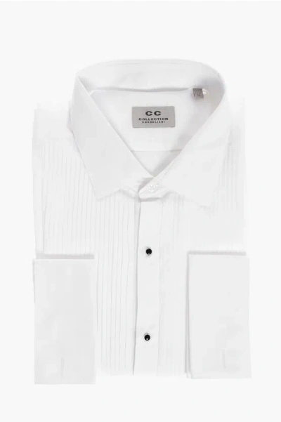 Corneliani Cc Collection Popeline Cotton Tuxedo Shirt Grösse 44