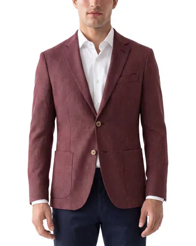 Corneliani Cc Collection Seersucker Wool & Silk-blend Blazer In Red