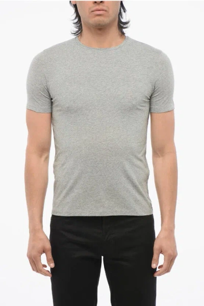 Corneliani Cc Collection Short Sleeved Crewneck T-shirt In Gray