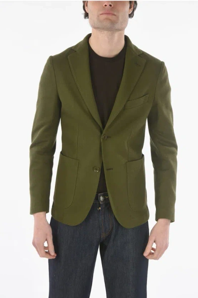Corneliani Cc Collection Side Vents Notch Lapel 2-button Blazer In Green