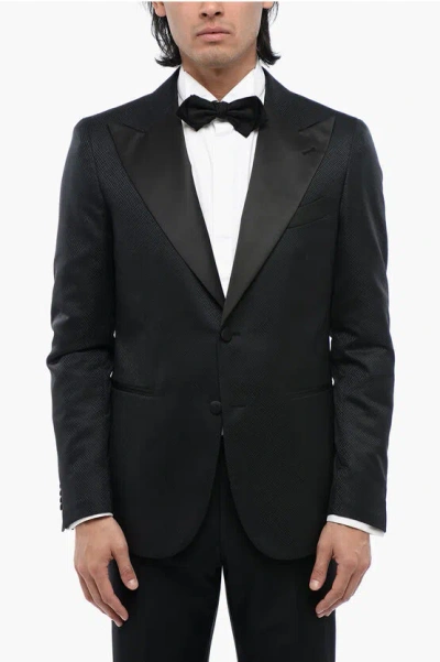 Corneliani Cc Collection Side Vents Peak Lapel Cerim.reward 2-button Bl