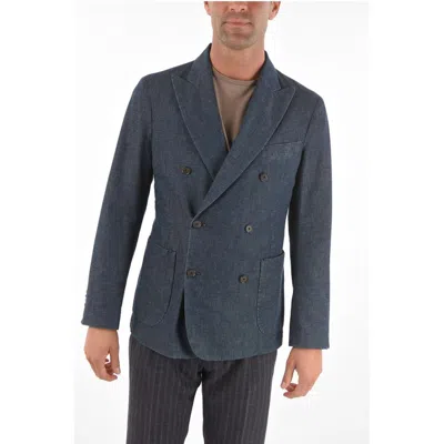 Corneliani Cc Collection Side Vents Peak Lapel Patch Pocket Men's Double-brea