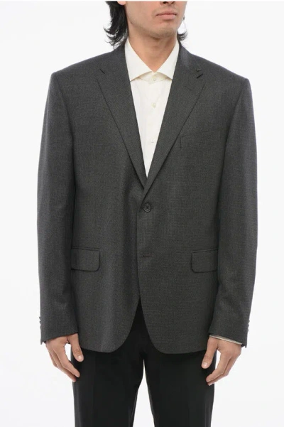 Corneliani Cc Collection Side Vents Virgin Wool 2-button Blazer With Fl