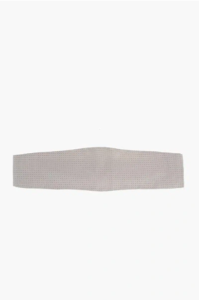 Corneliani Micro Checked Silk Cummerbund In Neutral
