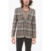 Corneliani Cc Collection Silk Refined Blazer With Check Pattern