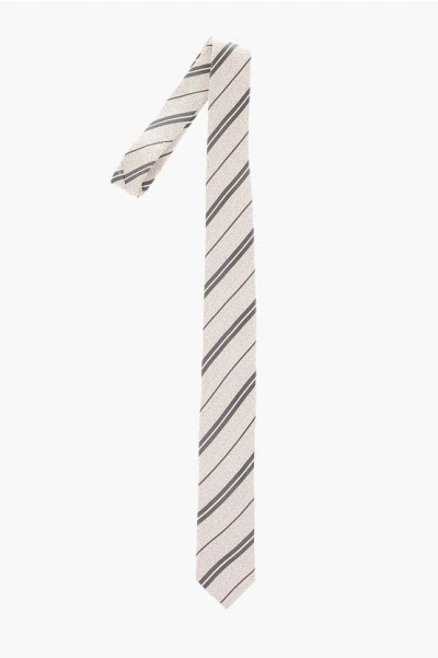 Corneliani Cc Collection Silk Regimental Striped Tie In Pink