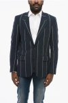 Corneliani Cc Collection Single Breasted Half-lined Blazer With Stripe In Black
