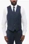 Corneliani Cc Collection Virgin Wool Refined Vest With Back Martingale