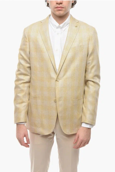Corneliani Cc Collection Single-breasted Right Silk Blazer In Neutral