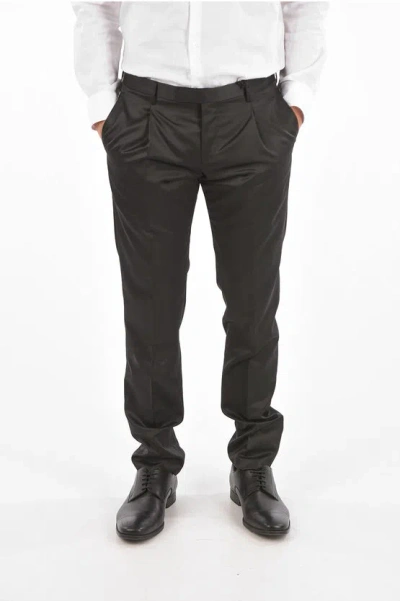 Corneliani Cc Collection Single Pleat Cerim.reward Pants In Black