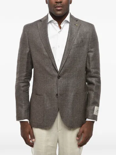 Corneliani Cc Collection Single-breasted Patch-pocket Blazer In Gray