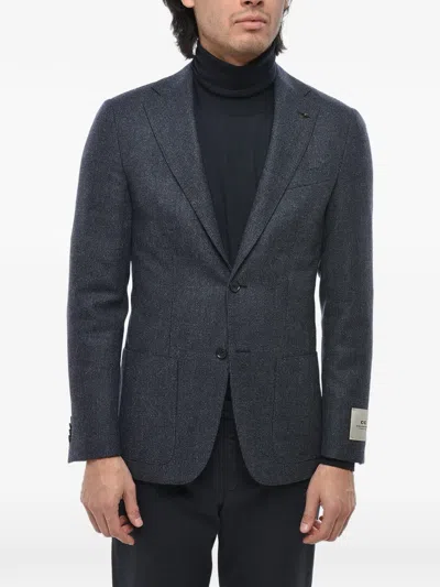 Corneliani Cc Collection Single-breasted Virgin Wool Blazer In Blue