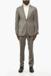 Corneliani Cc Collection Slim Fit Suit With Nocth Lapel In Gray