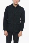 Corneliani Cc Collection Solid Color 3-button Blazer With Removable Che In Black
