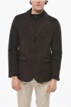 Corneliani Cc Collection Solid Color 3-button Blazer With Removable Che In Brown