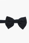 Corneliani Cc Collection Solid Color Satin Bow Tie In Blue