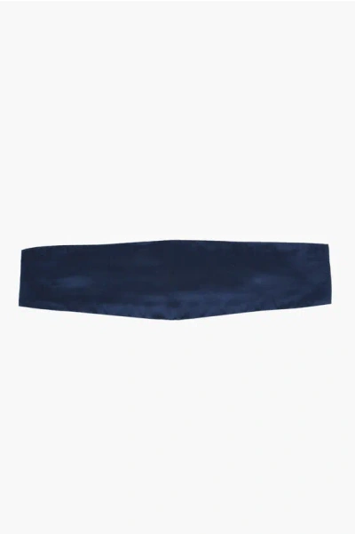 Corneliani Cc Collection Solid Color Silk Cummerbund In Blue