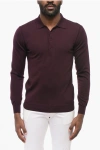 Corneliani Cc Collection Solid Color Wool Sweater With Polo Neck
