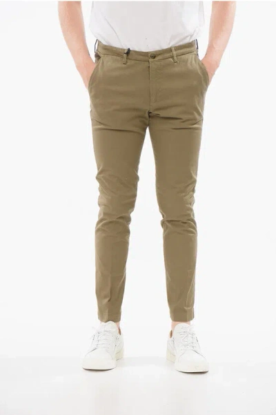 Corneliani Cc Collection Stretch Cotton Chinos Pants In Green