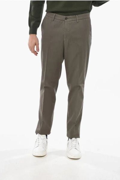 Corneliani Cc Collection Stretch Cotton Chinos Pants In Brown