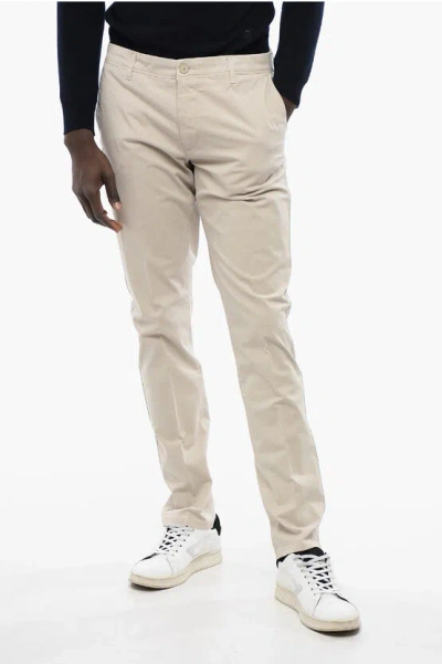 Corneliani Cc Collection Stretch Cotton Chinos Pants With Belt Loops In Gray