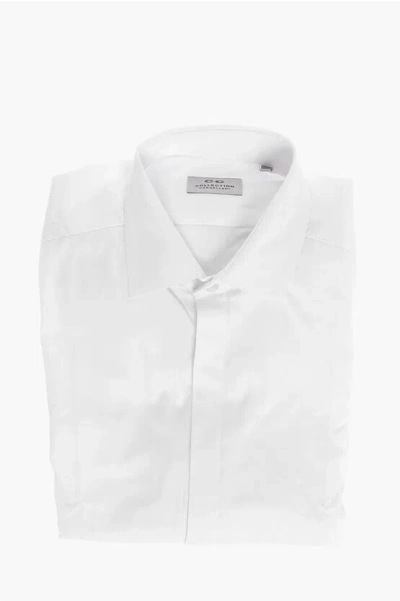 Corneliani Cc Collection Stretch Popeline Shirt With Hidden Buttoning