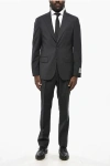 Corneliani Cc Collection Stretch Virgin Wool Slim Fit Suit In Black