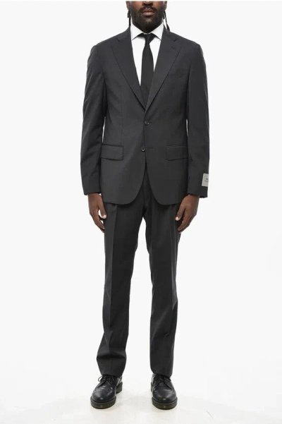 Corneliani Cc Collection Stretch Virgin Wool Slim Fit Suit In Black