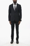 Corneliani Cc Collection Stretch Virgin Wool Slim Fit Suit In Black