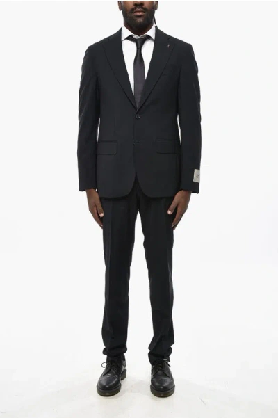Corneliani Cc Collection Stretch Virgin Wool Slim Fit Suit In Black