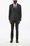 Corneliani Cc Collection Stretch Wool Slim Fit Suit With Notch Lapel In Black