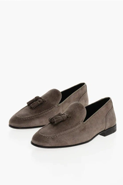 Corneliani Cc Collection Suede Loafers With Tassels