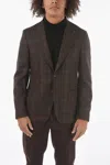 Corneliani Cc Collection Tartan Patterned Retailored Blazer In Brown