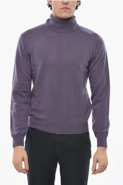 Corneliani Cc Collection Turtleneck Cashmere Blend Sweater In Purple