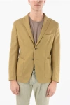 Corneliani Cc Collection Twill Cotton Resca 2-buttons Blazer With Patch