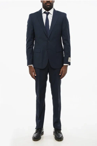 Corneliani Cc Collection Two-button Plaid Suit With Double Vents And Cl In Blue