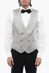 Corneliani Cc Collection Two-tone Double Breasted Waistcoat In Grey