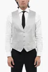Corneliani Cc Collection Two-tone Wool Blend Waistcoat With Martingale In Grey