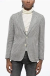 CORNELIANI CC COLLECTION UNLINED BLAZER WITH HOUNDSTOOTH PATTERN