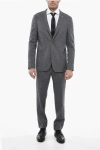 Corneliani Cc Collection Unlined Pin Check Suit With Patch Pockets