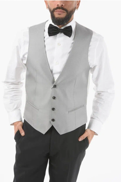 Corneliani Cc Collection V-neck Cerim.reset Waistcoat In Gray