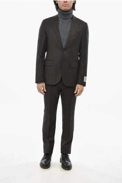Corneliani Cc Collection Virgin Wool 2 Buttons Suit With Side Vents In Brown