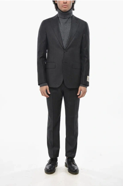 Corneliani Cc Collection Virgin Wool 2 Buttons Suit With Side Vents In Blue