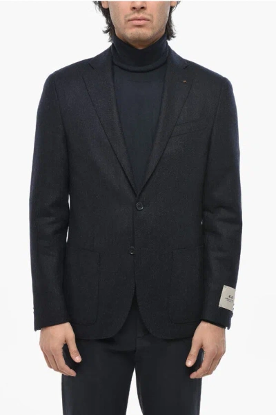 Corneliani Cc Collection Virgin Wool And Cashmere 2 -button Blazer With In Black
