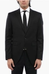 Corneliani Cc Collection Virgin Wool And Silk 1-button Blazer With Peak