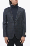 Corneliani Cc Collection Virgin Wool Blazer With Check Pattern