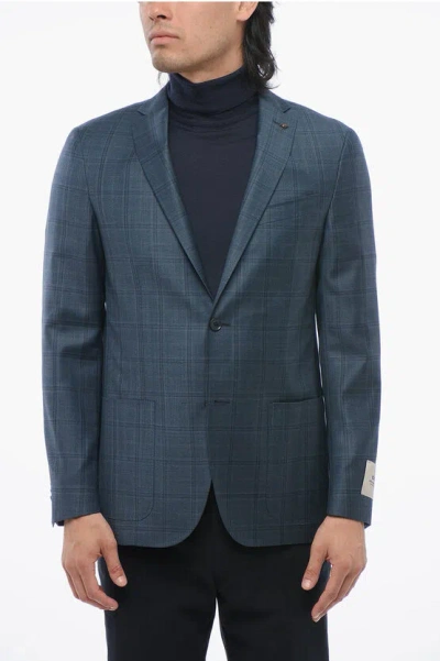 Corneliani Cc Collection Virgin Wool Blazer With Check Pattern