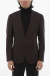Corneliani Cc Collection Virgin Wool Blazer With Diamond Check Motif