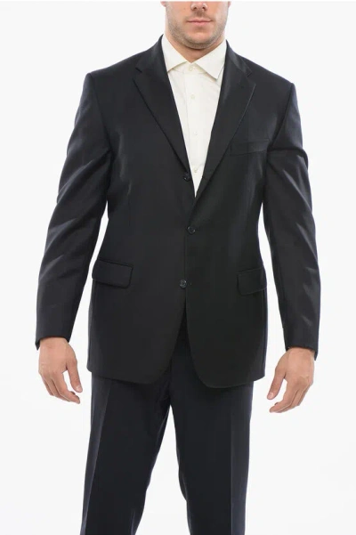 Corneliani Cc Collection Virgin Wool Blazer With Flap Pockets